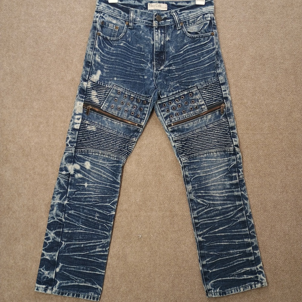 BLUE CULT DENIM‎ Jeans Boys Size 14 28x26.5 Slim Straight Distressed Y2K Skater